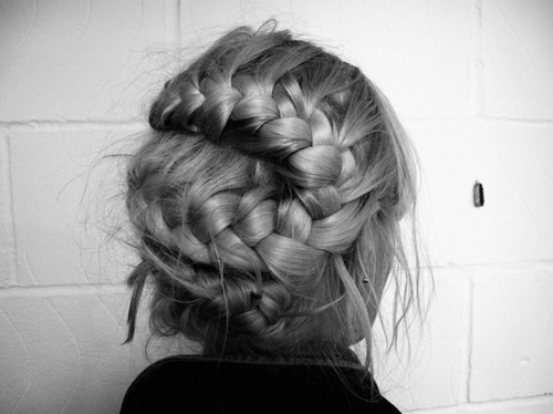 back, black and white and braids