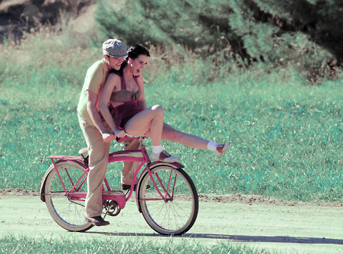 bicycle, couple and cute
