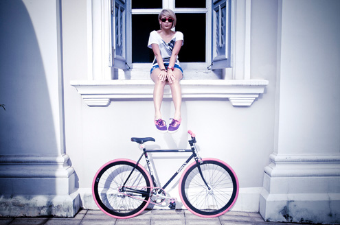bike, blonde and cool