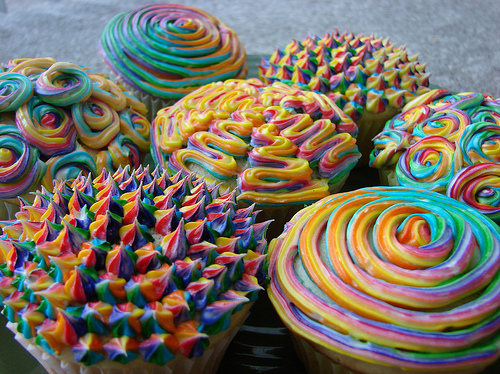 colorful, colors and cupcakes