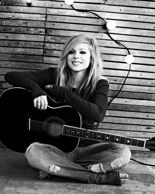 avril, beautiful and black and white
