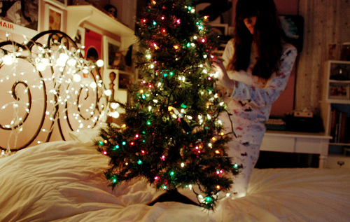 bedroom,  christmas and  christmas tree