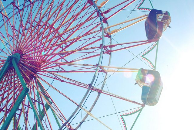 blue, carnival and ferris wheel