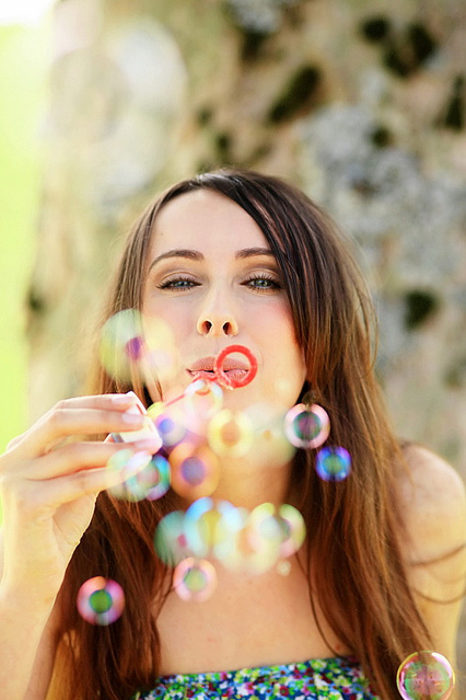 bubbles, eyes and girl