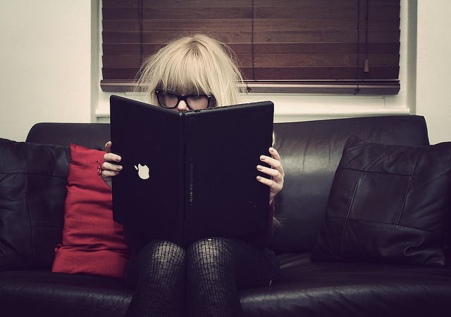 book, girl and glasses