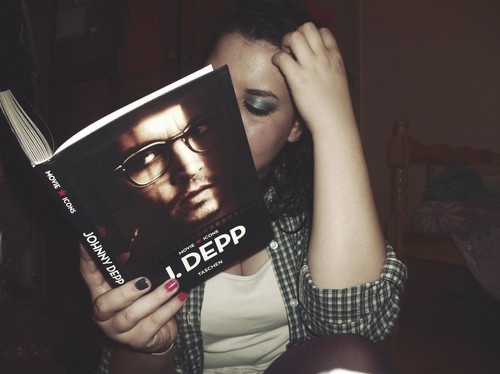 book, girl and johnny depp