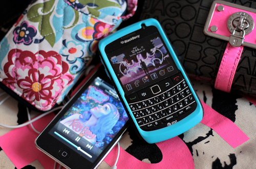 blackberry, blue and ipod