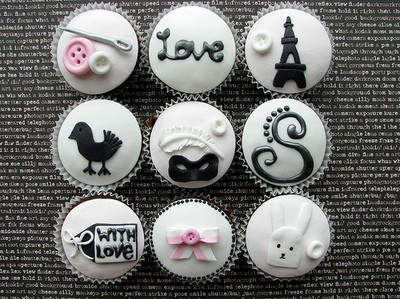 adorable,  black and  cupcakes
