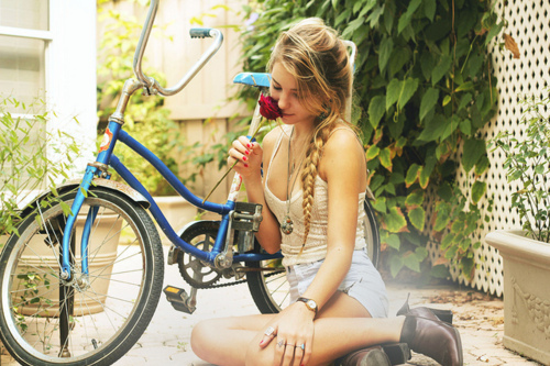 bicycle, bike and blonde