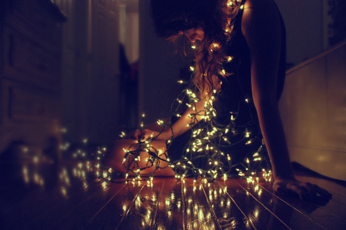christmas, girl and lights