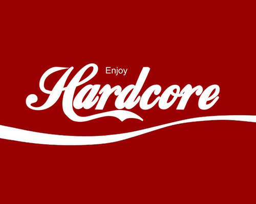 cocacola, enjoy hardcore and hardcore
