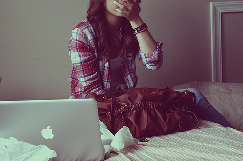 flannel, laptop and mac