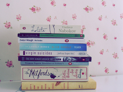 books,  floral and  lolita