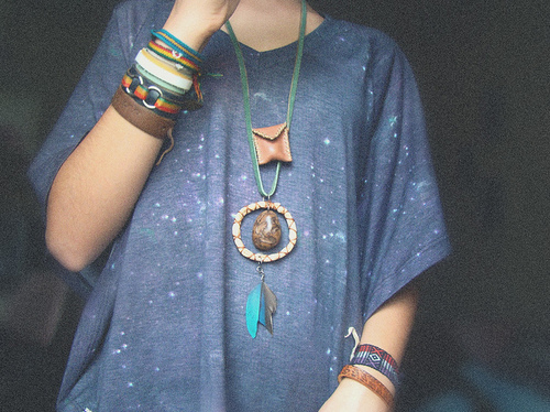 bracelets, galaxy and girl