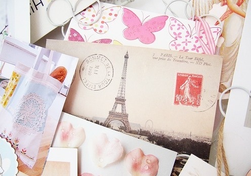 butterfly, letter and paris