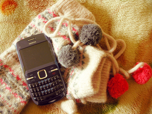 cute, gloves and nokia c3