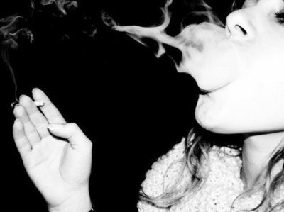 beautiful,  black and white and  cigarette