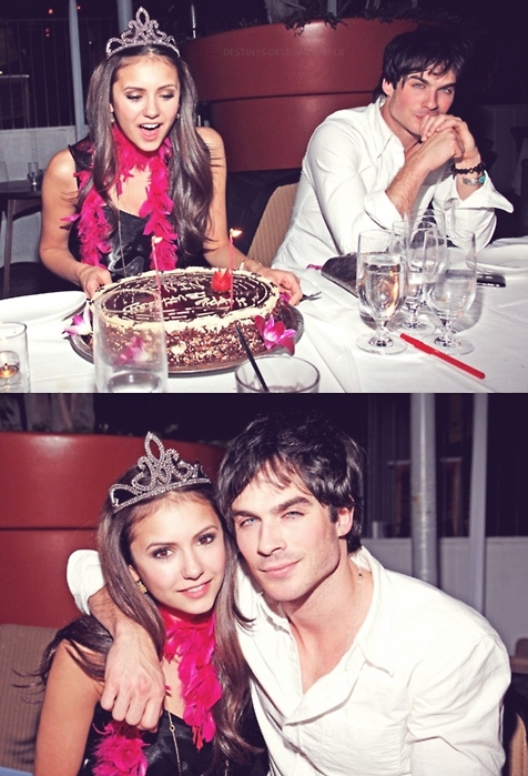 birthday, cute, ian somerhalder, nina dobrev, the vampire diares