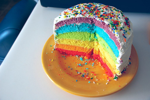 cake, colorful and delicious