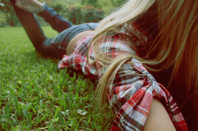 cute,  girl and  grass
