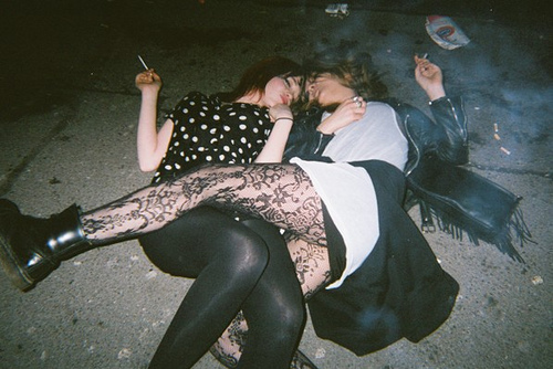 friends, girls and lying on floor