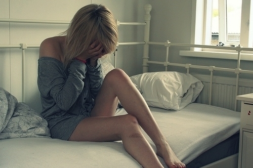 alone, bed and blonde
