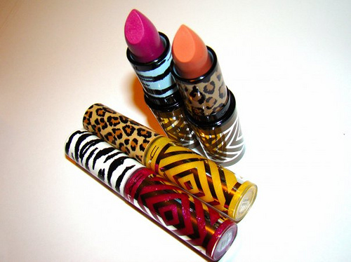 animal print, leopard and lipsticks