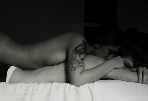 bed,  black and white and  boy