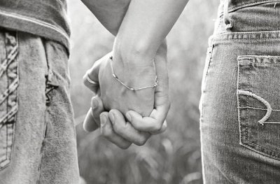 black and white,  couple and  cute