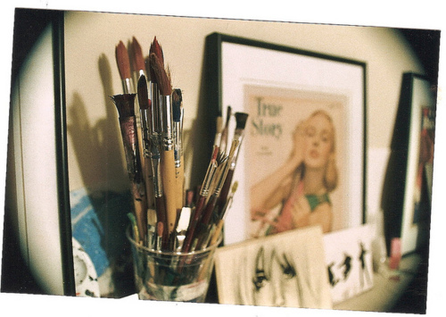 cool, film and paint brushes