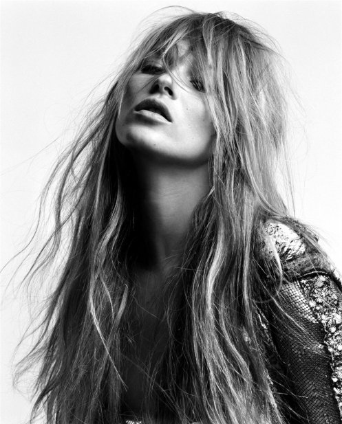black and white, hair and kate moss