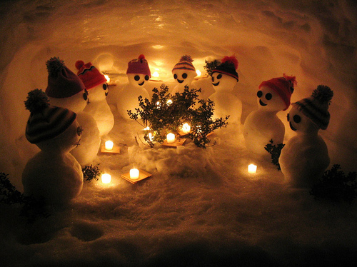 christmas, gift and snowman