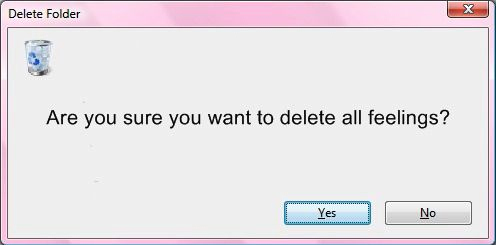delete,  feelings and  text