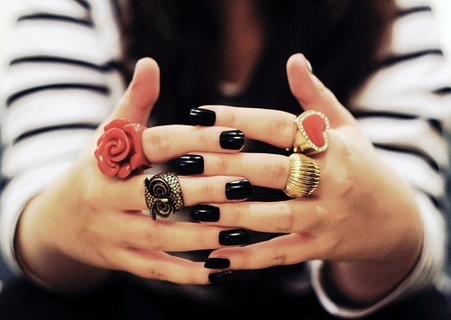 owl ring, pretty and rose ring