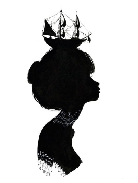 art, black and boat