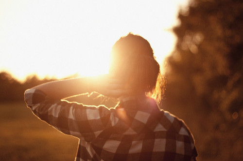 back, checkered and girl