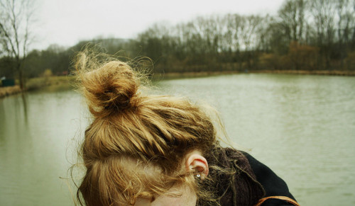 blonde, cold, girl, lake, winter