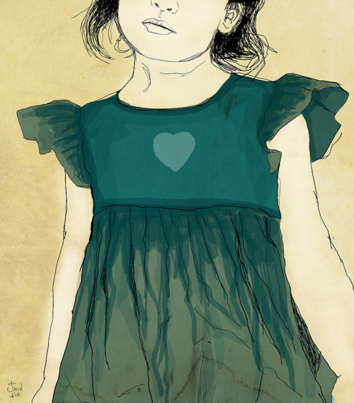 child, girl and green dress