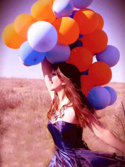 balloons, cute and girl