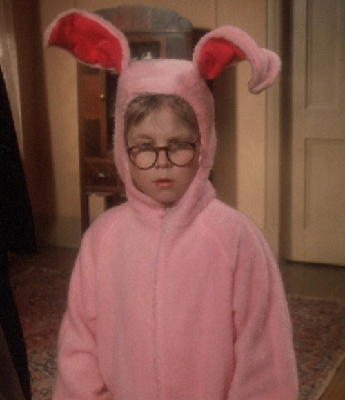a christmas story, bunny and bunny suit