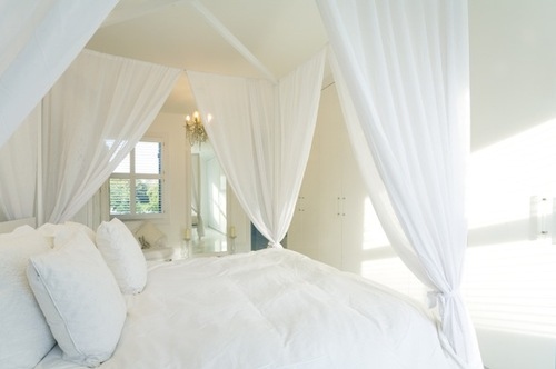 all white, badroom and bedroom