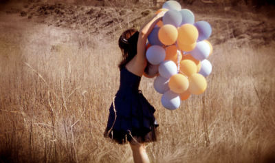 balloons,  dress and  girl