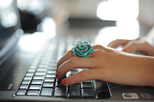 blue, computer, cute, macro, nailpolish