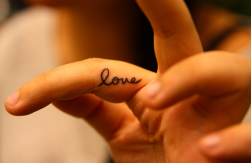 finger, finger tattoo and love