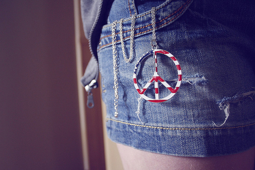 jeans, necklace and peace