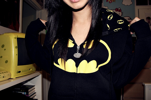 batman, batman jacket, black hair, fashion, girl - image #127188 on ...