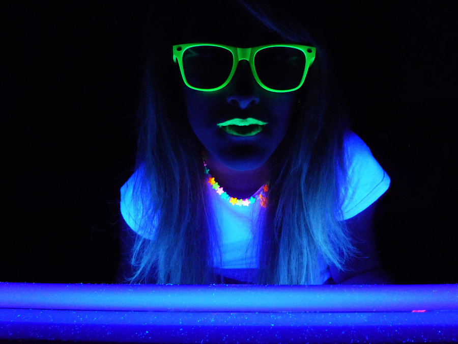 color, girl and neon