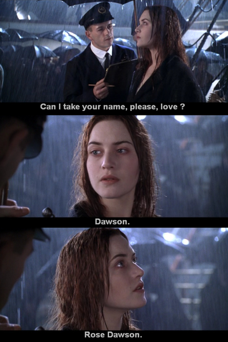 dialogue, kate winslet and rose dawson