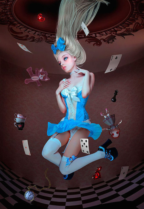 alice, blonde and blue