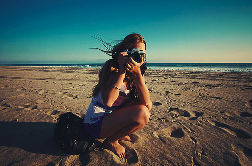 beach, camera and cute